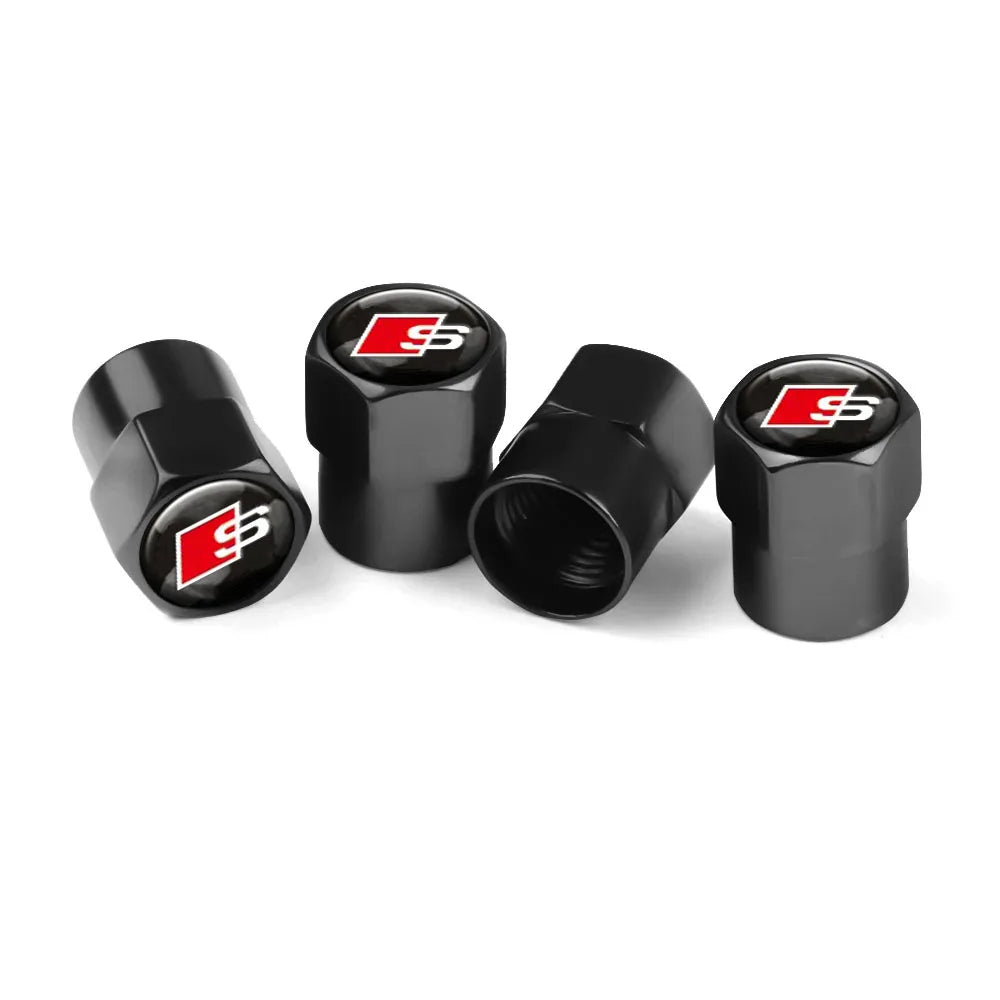 4Pcs Metal Car Styling For Audi Sline Quattro Q5 Q3 TT RS A6 Q7 A7 A1 A5 A4 S3 A8 A3 RS Wheel Tire Valve Caps Cover Accessories