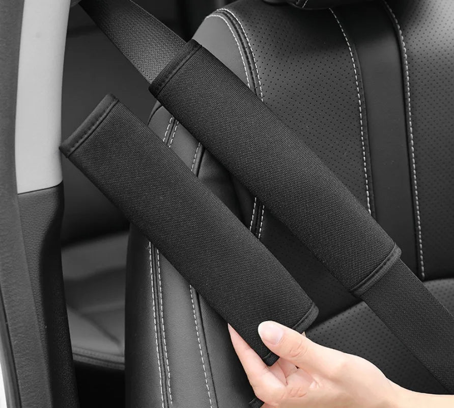 Black Pink Plush Car Seat Belt Shoulder Soft Ice Silk Universal Plush Seat Belt Protector All-Season Car Accessories