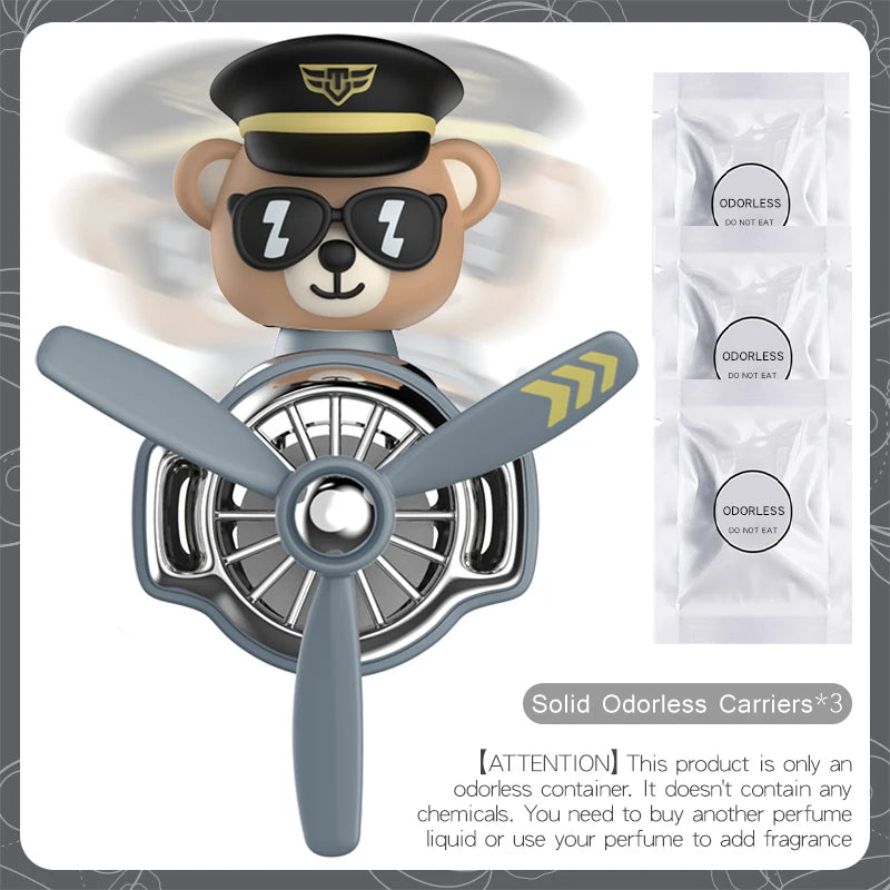 Shaking rotating car ornaments bear decorations inside dashboard decor accessories interior decorating items air outlet for men