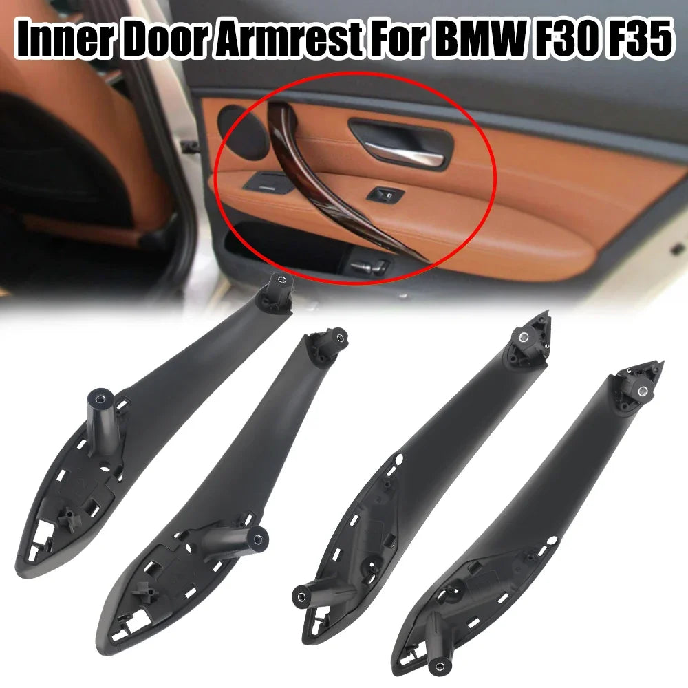 Door Panel Pull Trim Cover For BMW F30 F80 F31 F32 F34 F35 Car Inner Handle Black Front Rear Left/Right Interior Door Handles