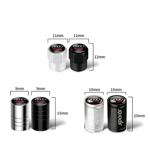 4Pcs Metal Car Styling For Audi Sline Quattro Q5 Q3 TT RS A6 Q7 A7 A1 A5 A4 S3 A8 A3 RS Wheel Tire Valve Caps Cover Accessories