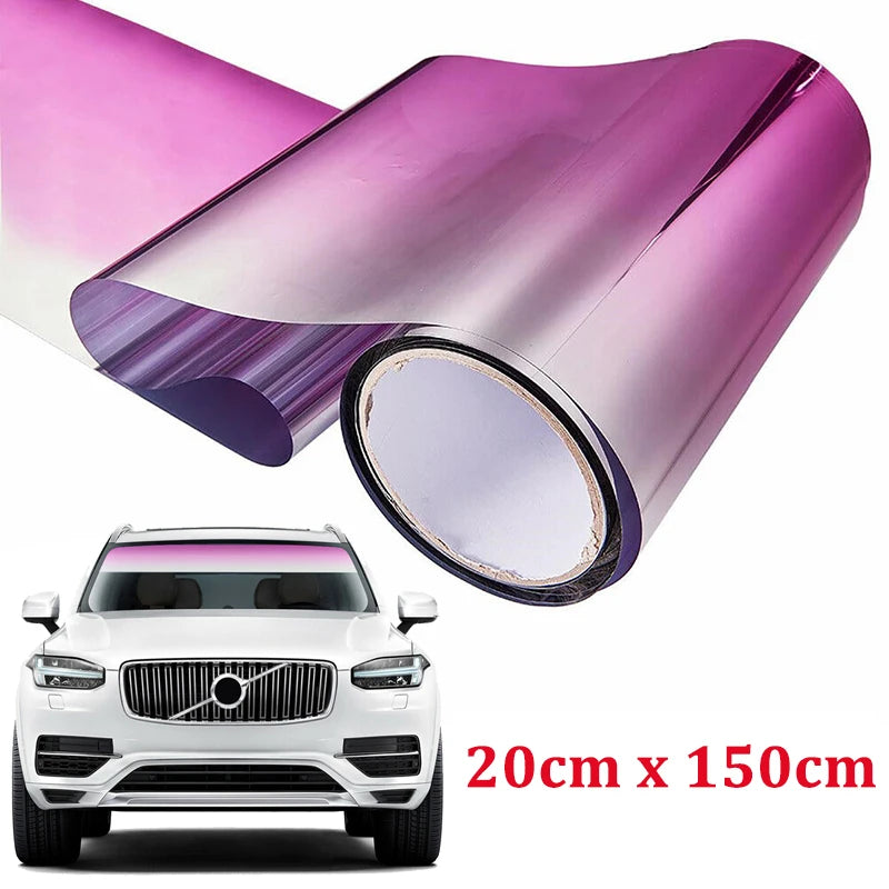 Car Window Sun Visor Strip Tint Film Front Windshield Protect Shade Blocking UV Sticker DIY Film Gradient Colorful Car Stickers