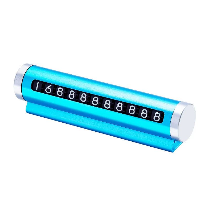 Car Temporary Parking Number Plate Black/Silver/Blue Aluminium Alloy Material Roller Adjustable Car Parking Plate Car Supplies