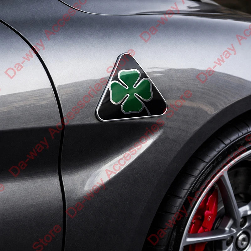 Quadrifoglio Badge Super Sport Black Clover Emblem Fender Logo For Alfa Romeo Giulia Stelvio Exterior Accessories