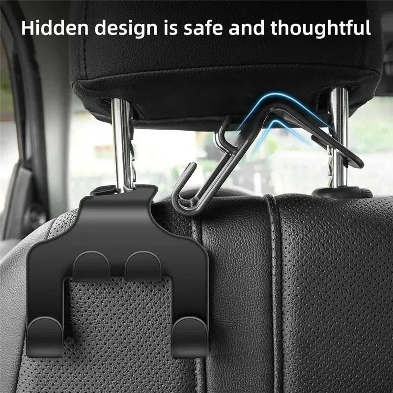 1/2/4pc Multifunctional Car Seat Back Hook Double Head Phone Hanger Headrest Hanging Bag Storage Hanger Car Interior Accessories