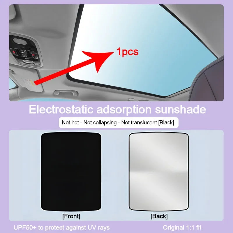 Car Roof Sunshade For Polestar 2 Sunroof 2020 2021 2022 2023 2024 Electrostatic Adsorption Blind Shading Auto Outdoor Accessory