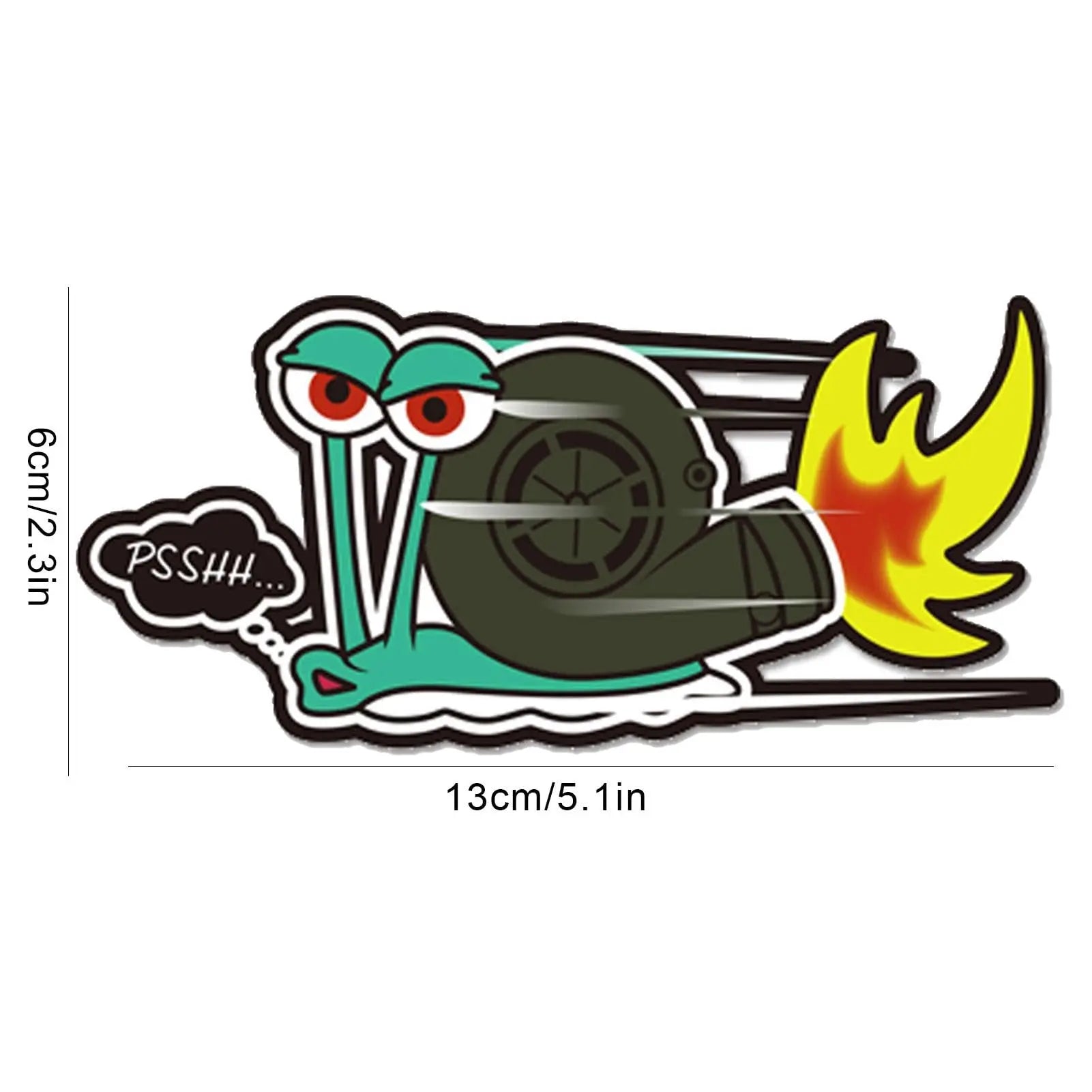 Funny Turbocharged Snail Decal, Cartoon Fire Snail Vinyl Sticker for Motorcycles, Cars & Laptops, Unique Humor Accessory