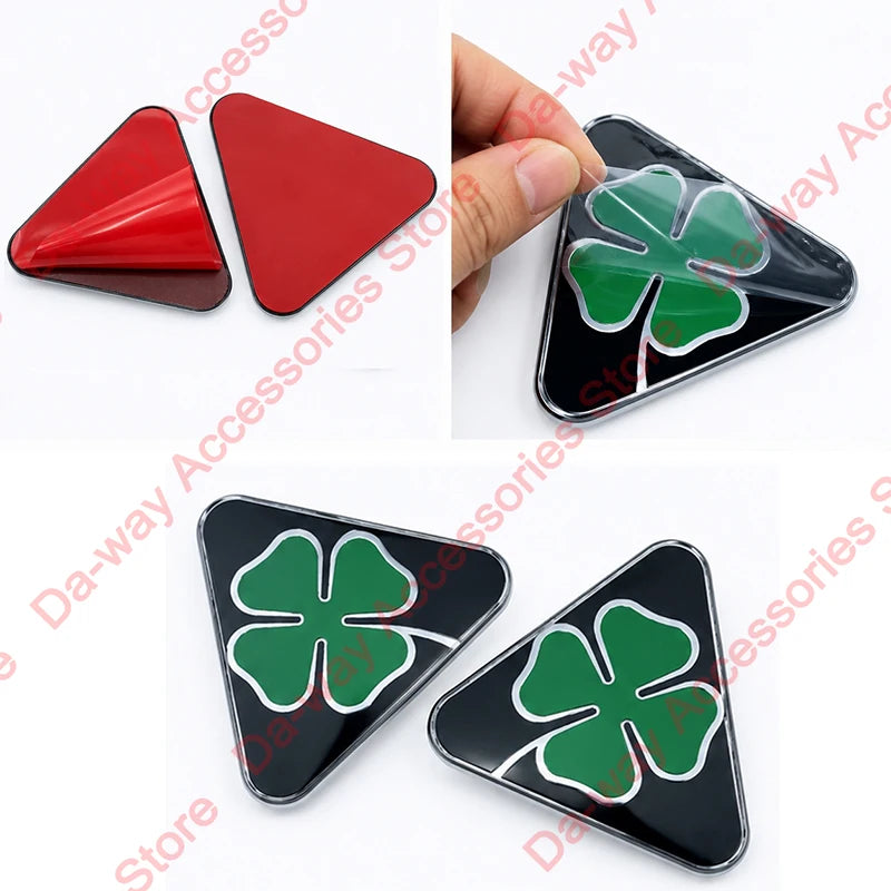 Quadrifoglio Badge Super Sport Black Clover Emblem Fender Logo For Alfa Romeo Giulia Stelvio Exterior Accessories