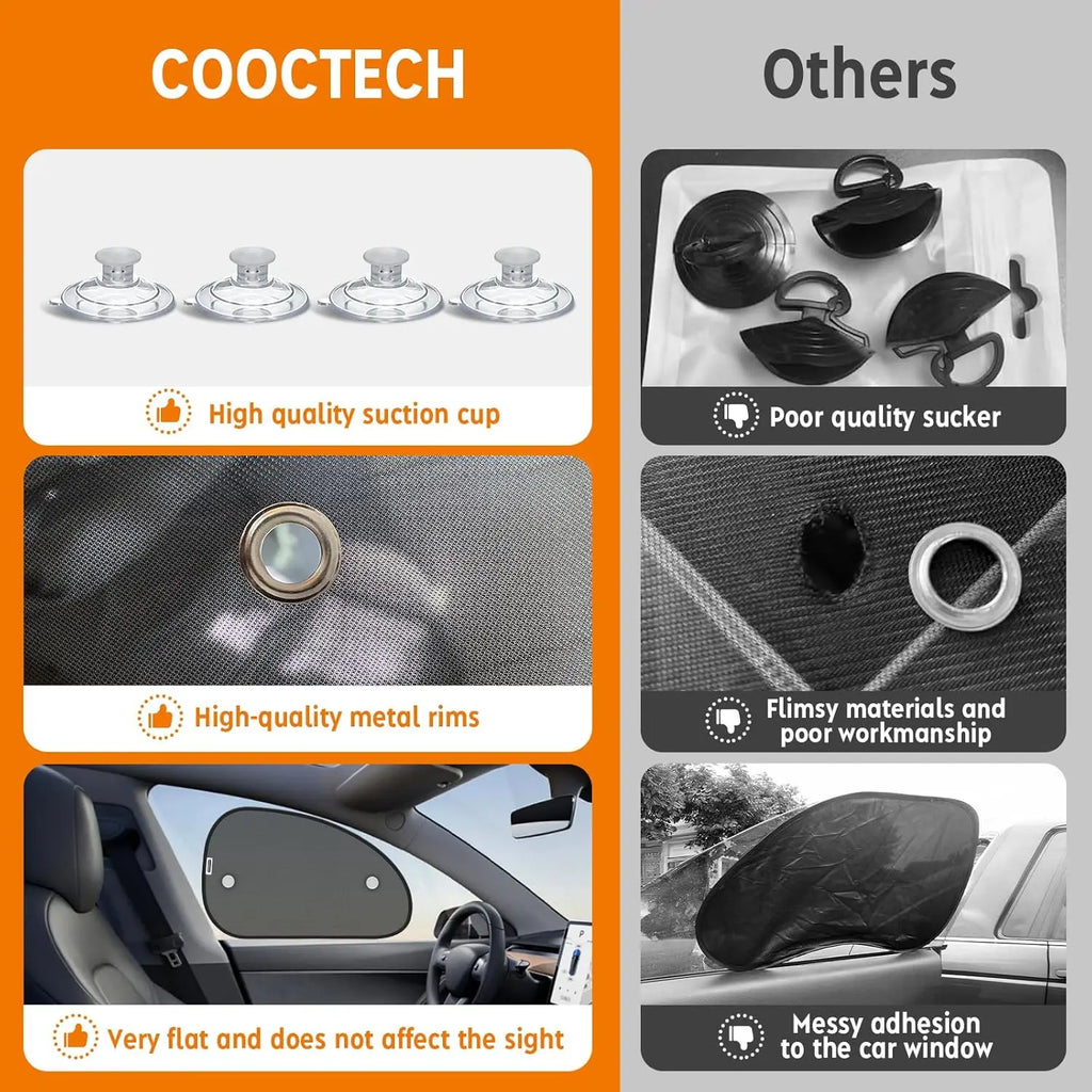25"x15" Car Window Shades (2 Pack) - Blocks 99.98% UV, Easy Install with Suction Cups