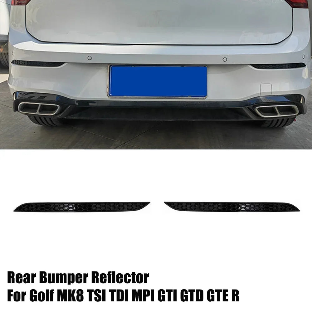 2pcs Rear Bumper Reflector Delete Cover For Volkswagen VW Golf MK8 MK7.5 MK7 MK6 TSI TDI GTI GTD R R-Line 2009-2023 Tuning