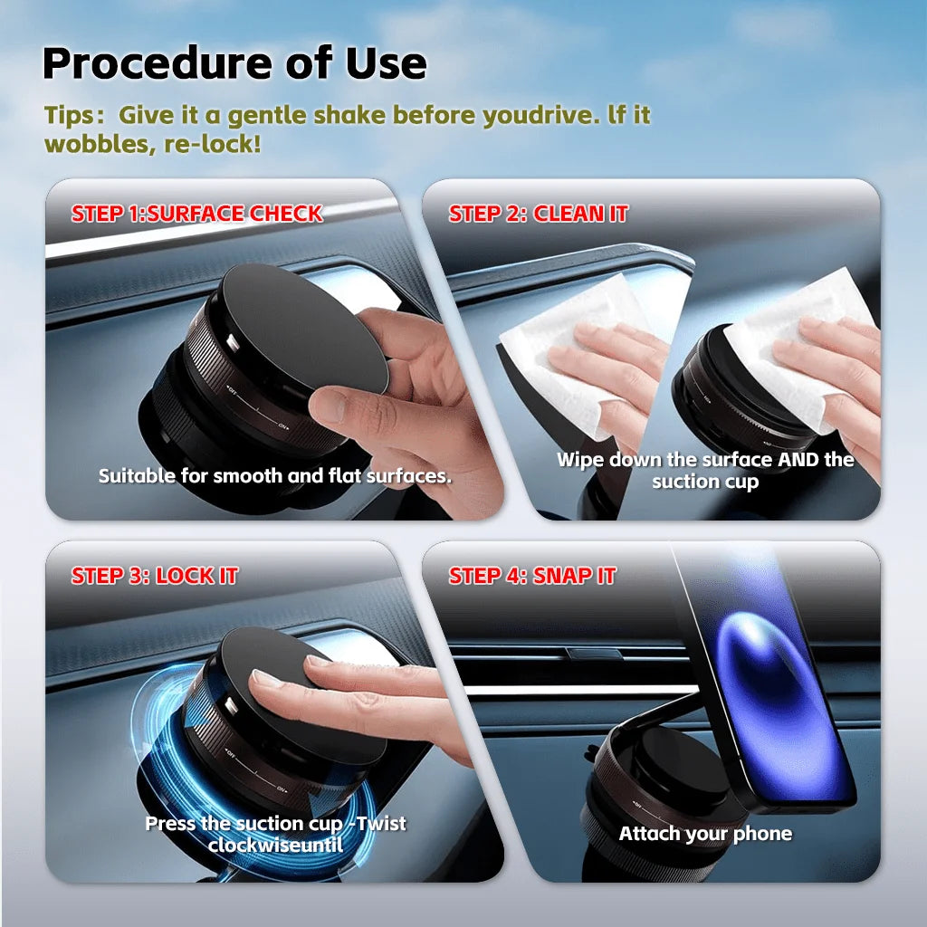 Shockproof 2nd-Generation Foldable Telescopic Magnetic Phone Stand Holder Upgraded Strong Magnetic Support Multi-Angle Adjustable Viewing Portable Space-Saving Travel Design Stable Anti-Slip Base For Car Dashboard Office Desk