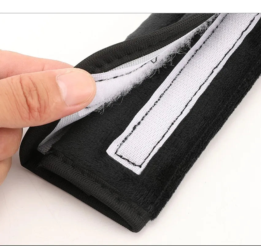 Black Pink Plush Car Seat Belt Shoulder Soft Ice Silk Universal Plush Seat Belt Protector All-Season Car Accessories