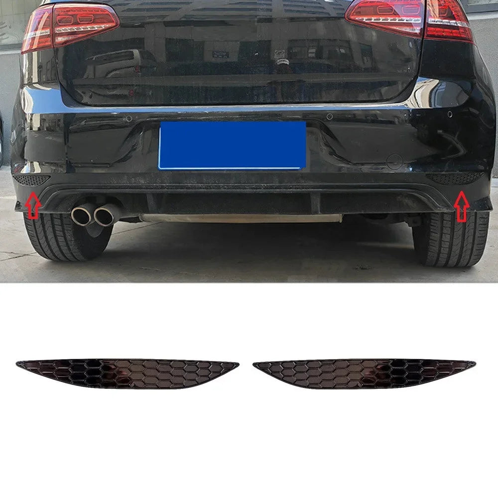 2pcs Rear Bumper Reflector Delete Cover For Volkswagen VW Golf MK8 MK7.5 MK7 MK6 TSI TDI GTI GTD R R-Line 2009-2023 Tuning