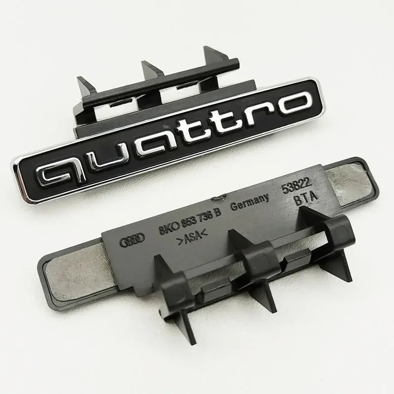 95mm For Audi Q5 A4 B8 B6 B9 B7 A3 A6 C6 A5 Q7 A1 Q3 A7 A8 Quattro Logo Auto Accessories3D ABS Car Front Grill Emblem Badge