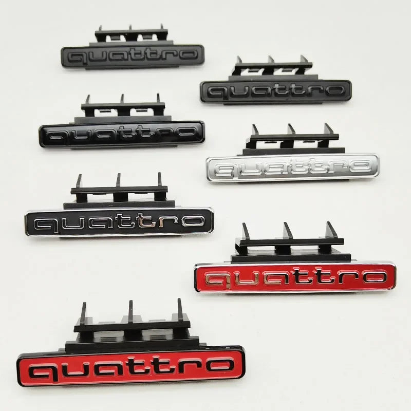 95mm For Audi Q5 A4 B8 B6 B9 B7 A3 A6 C6 A5 Q7 A1 Q3 A7 A8 Quattro Logo Auto Accessories3D ABS Car Front Grill Emblem Badge