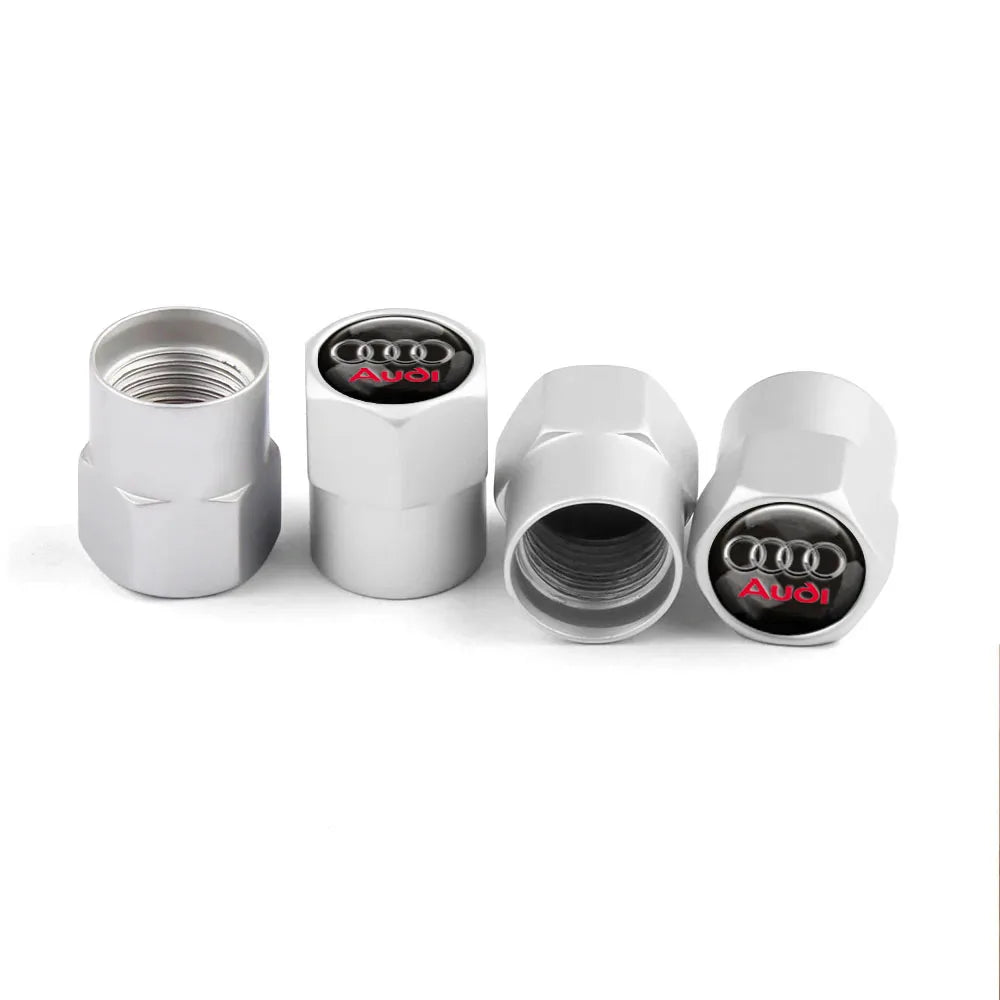 4Pcs Metal Car Styling For Audi Sline Quattro Q5 Q3 TT RS A6 Q7 A7 A1 A5 A4 S3 A8 A3 RS Wheel Tire Valve Caps Cover Accessories