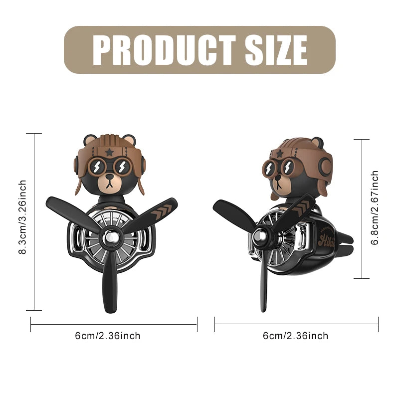 Shaking rotating car ornaments bear decorations inside dashboard decor accessories interior decorating items air outlet for men