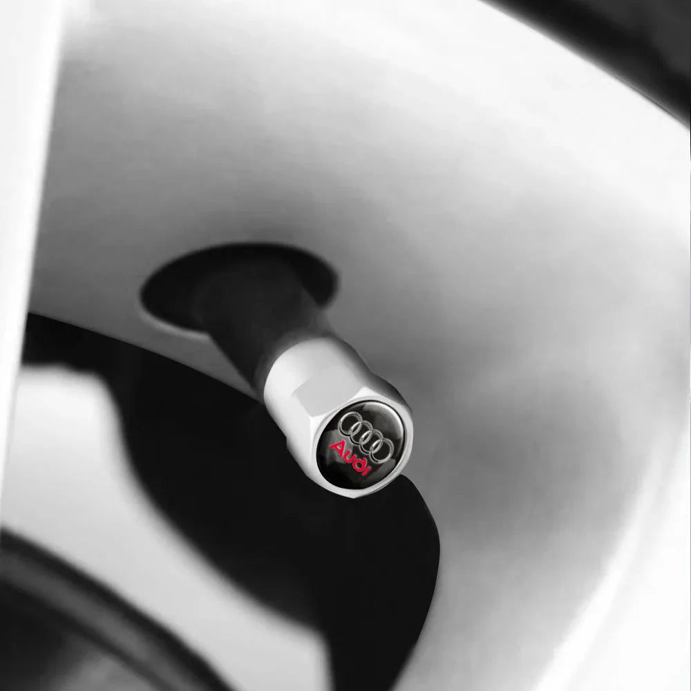 4Pcs Metal Car Styling For Audi Sline Quattro Q5 Q3 TT RS A6 Q7 A7 A1 A5 A4 S3 A8 A3 RS Wheel Tire Valve Caps Cover Accessories