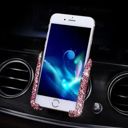 Car Phone Holder Diamond Crystal Car Air Vent Mount Clip Mobile Phone Holder Stand in Auto Bracket Interior Accessories