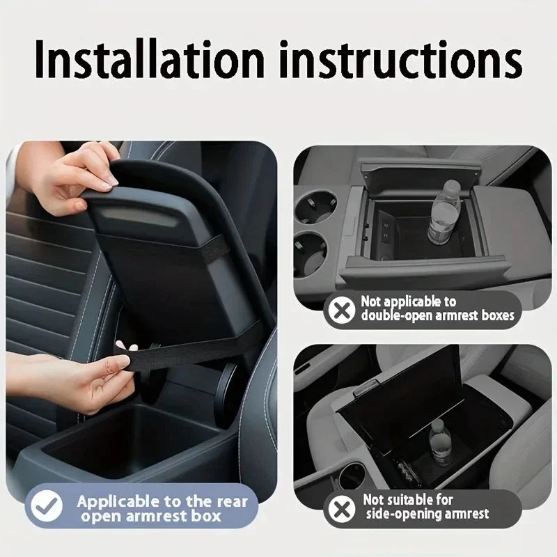 Car armrest box height pad, car armrest pad, center console lifting pad, black, suitable for car interior, armrest cover