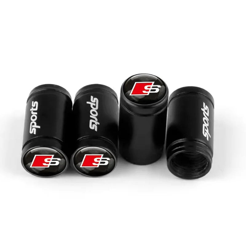 4Pcs Metal Car Styling For Audi Sline Quattro Q5 Q3 TT RS A6 Q7 A7 A1 A5 A4 S3 A8 A3 RS Wheel Tire Valve Caps Cover Accessories