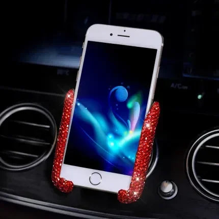 Car Phone Holder Diamond Crystal Car Air Vent Mount Clip Mobile Phone Holder Stand in Auto Bracket Interior Accessories