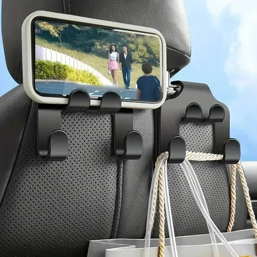 1/2/4pc Multifunctional Car Seat Back Hook Double Head Phone Hanger Headrest Hanging Bag Storage Hanger Car Interior Accessories