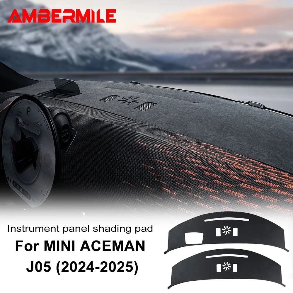Anti UV Dashboard Mat Cover Center Console for Mini Cooper Aceman J05 2024 2025 Premium Flannel Mat Protector Pad Sunshade