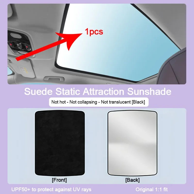Car Roof Sunshade For Polestar 2 Sunroof 2020 2021 2022 2023 2024 Electrostatic Adsorption Blind Shading Auto Outdoor Accessory