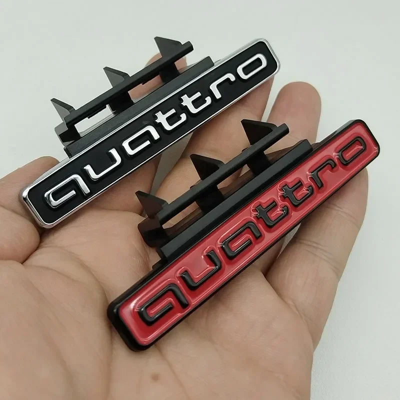 95mm For Audi Q5 A4 B8 B6 B9 B7 A3 A6 C6 A5 Q7 A1 Q3 A7 A8 Quattro Logo Auto Accessories3D ABS Car Front Grill Emblem Badge