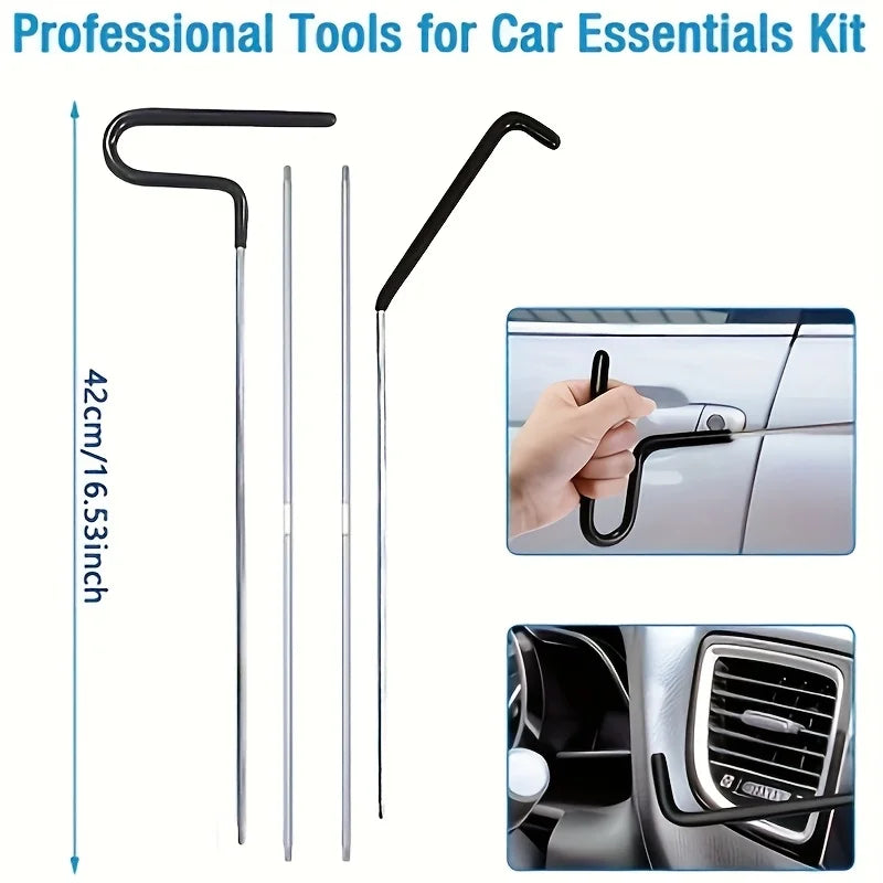 Car Door Tool Kit Inflatable Air Pump Auto Window Door Open Fixing Gripper Tools with Long Reach Kits & Carrying Bag