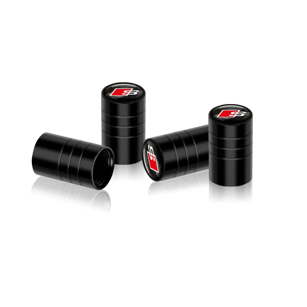 4Pcs Metal Car Styling For Audi Sline Quattro Q5 Q3 TT RS A6 Q7 A7 A1 A5 A4 S3 A8 A3 RS Wheel Tire Valve Caps Cover Accessories