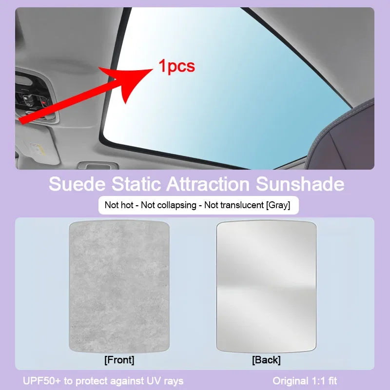 Car Roof Sunshade For Polestar 2 Sunroof 2020 2021 2022 2023 2024 Electrostatic Adsorption Blind Shading Auto Outdoor Accessory