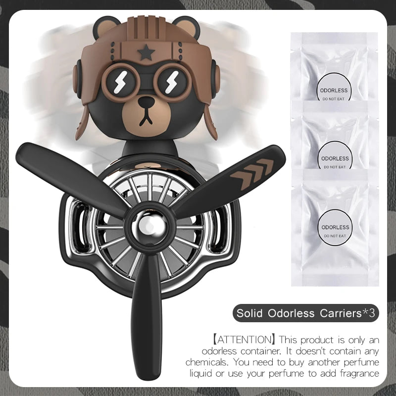 Shaking rotating car ornaments bear decorations inside dashboard decor accessories interior decorating items air outlet for men
