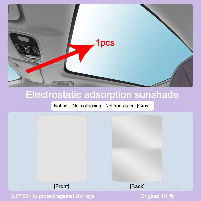 Car Roof Sunshade For Polestar 2 Sunroof 2020 2021 2022 2023 2024 Electrostatic Adsorption Blind Shading Auto Outdoor Accessory
